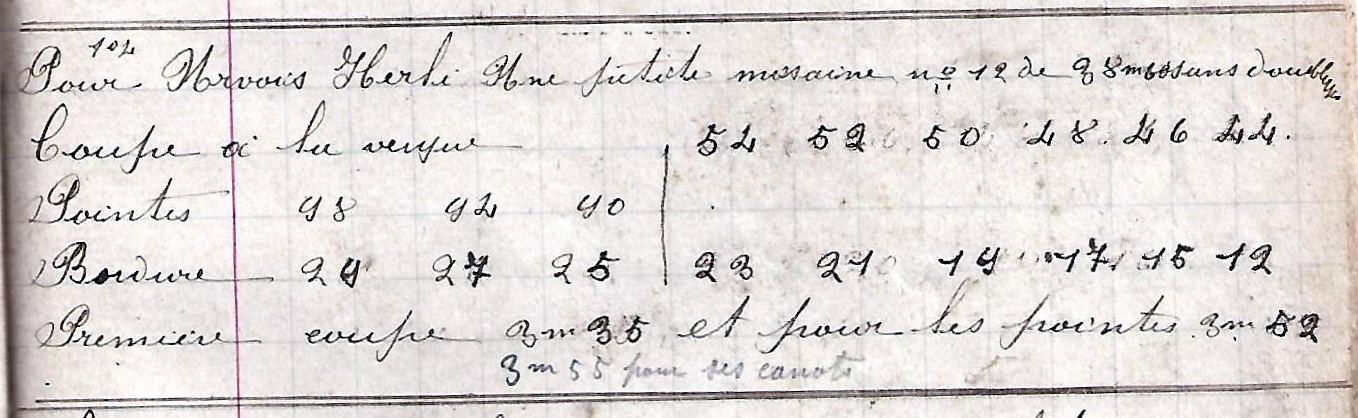 En 1911 Herlé Urvois commande une petite misaine à la voilerie Jacquin, pour ses canots de Mauritanie. Document Jean-Louis Jacquin.